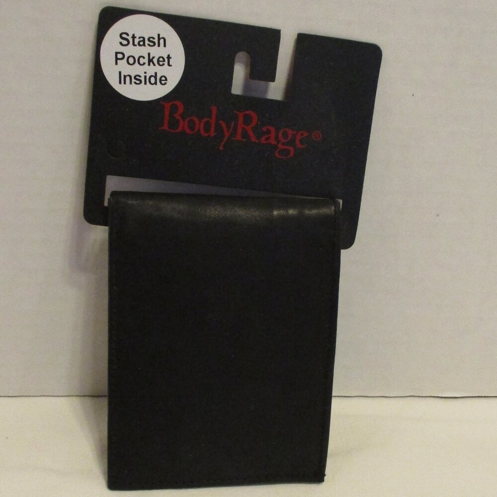 Body Rage NEW Men Small Brown Leather Travel Outdoors Back Pocket Wallet